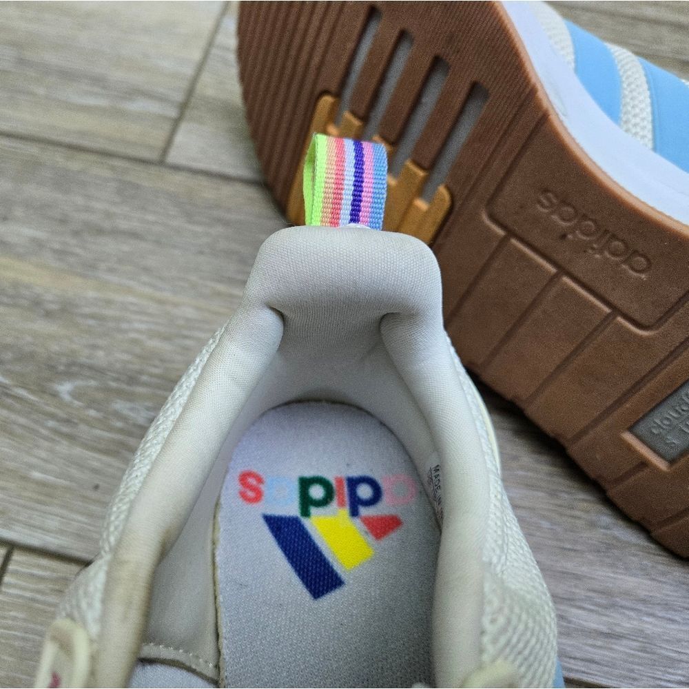 Adidas Women's Racer TR21 GZ1992 Running Shoes - Off White/Multicolor rainbow🌈6 - Picture 2 of 10